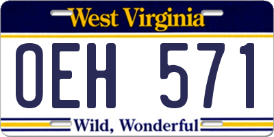 WV license plate OEH571