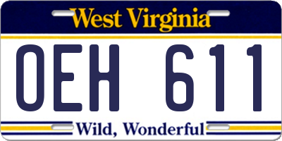 WV license plate OEH611