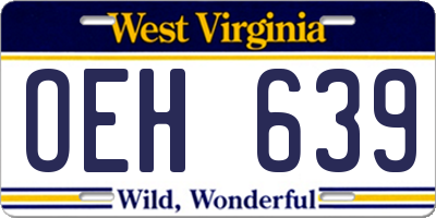 WV license plate OEH639