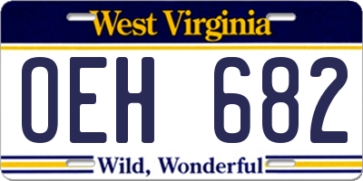 WV license plate OEH682