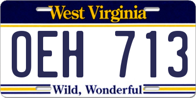 WV license plate OEH713