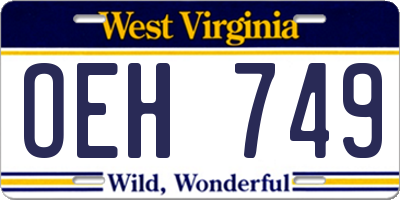WV license plate OEH749