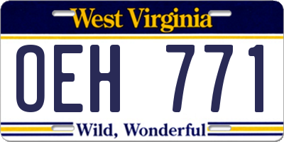 WV license plate OEH771