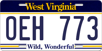 WV license plate OEH773