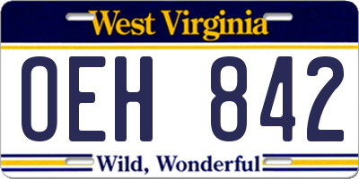 WV license plate OEH842