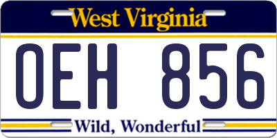 WV license plate OEH856
