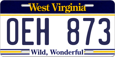 WV license plate OEH873