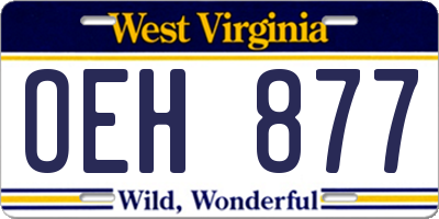 WV license plate OEH877