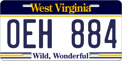 WV license plate OEH884