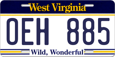 WV license plate OEH885