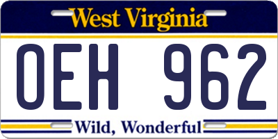 WV license plate OEH962
