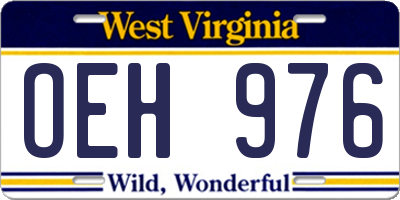 WV license plate OEH976