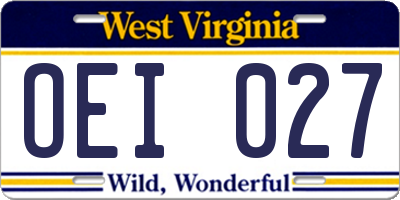 WV license plate OEI027