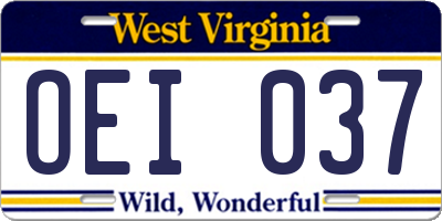 WV license plate OEI037