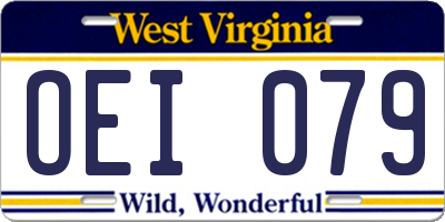 WV license plate OEI079