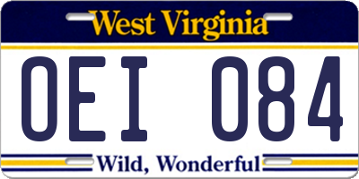 WV license plate OEI084
