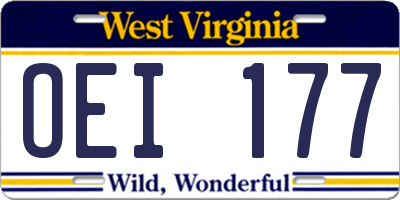 WV license plate OEI177