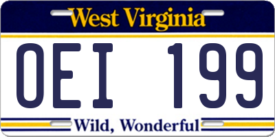 WV license plate OEI199