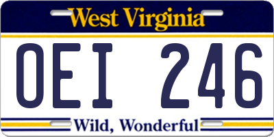 WV license plate OEI246