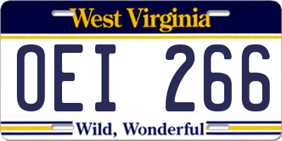 WV license plate OEI266