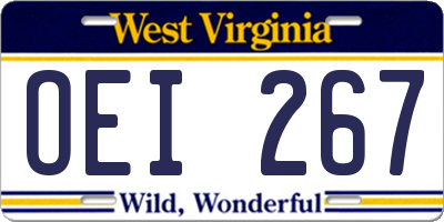 WV license plate OEI267
