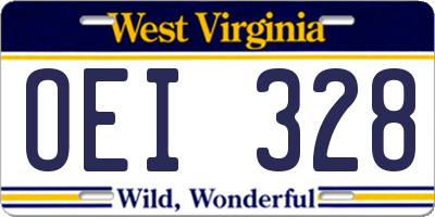 WV license plate OEI328