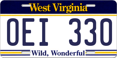 WV license plate OEI330