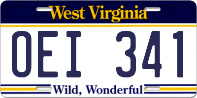WV license plate OEI341