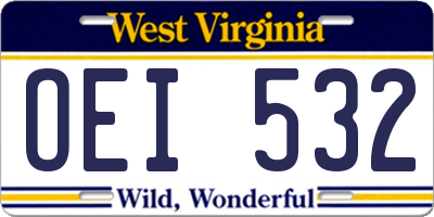 WV license plate OEI532