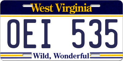 WV license plate OEI535