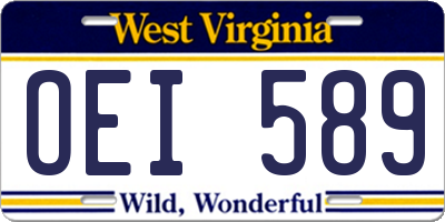 WV license plate OEI589