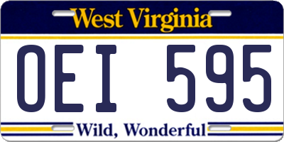 WV license plate OEI595
