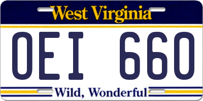 WV license plate OEI660