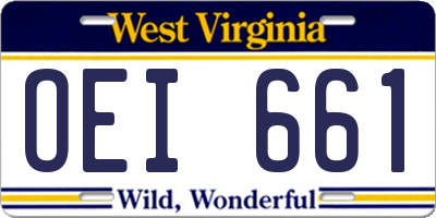 WV license plate OEI661