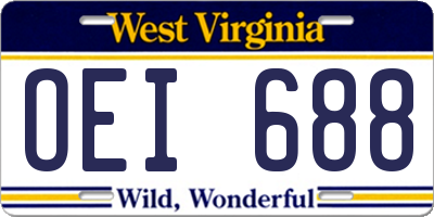 WV license plate OEI688