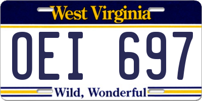 WV license plate OEI697