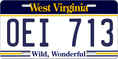 WV license plate OEI713