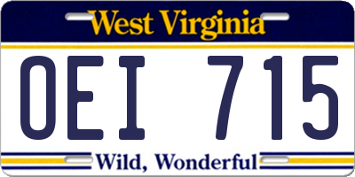 WV license plate OEI715