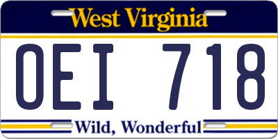 WV license plate OEI718
