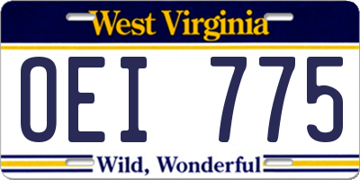 WV license plate OEI775