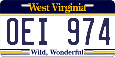 WV license plate OEI974