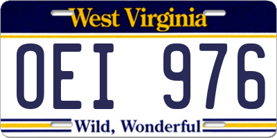 WV license plate OEI976
