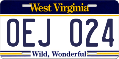 WV license plate OEJ024