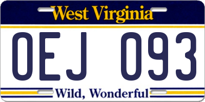 WV license plate OEJ093