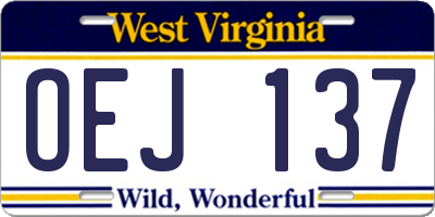 WV license plate OEJ137