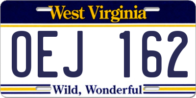 WV license plate OEJ162