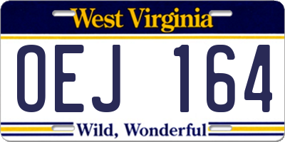 WV license plate OEJ164