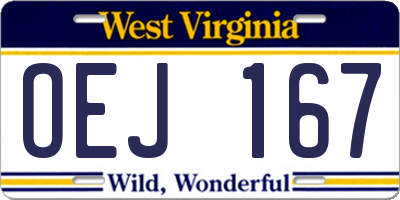 WV license plate OEJ167