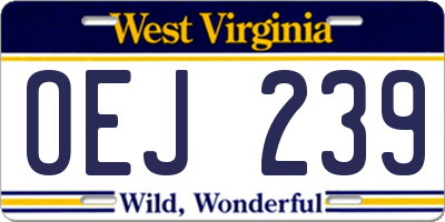 WV license plate OEJ239