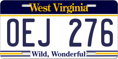 WV license plate OEJ276